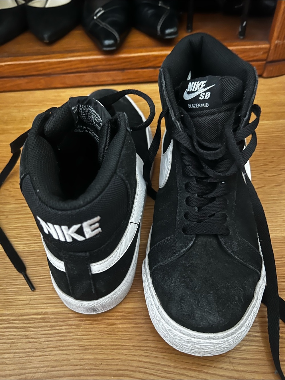 Nike Black and White Blazer Mid Skate Sneakers